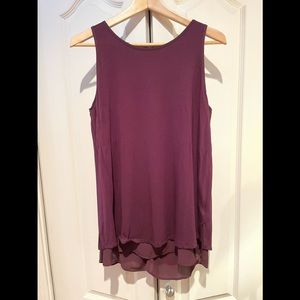 Purple double layer sleeveless blouse. Size M
